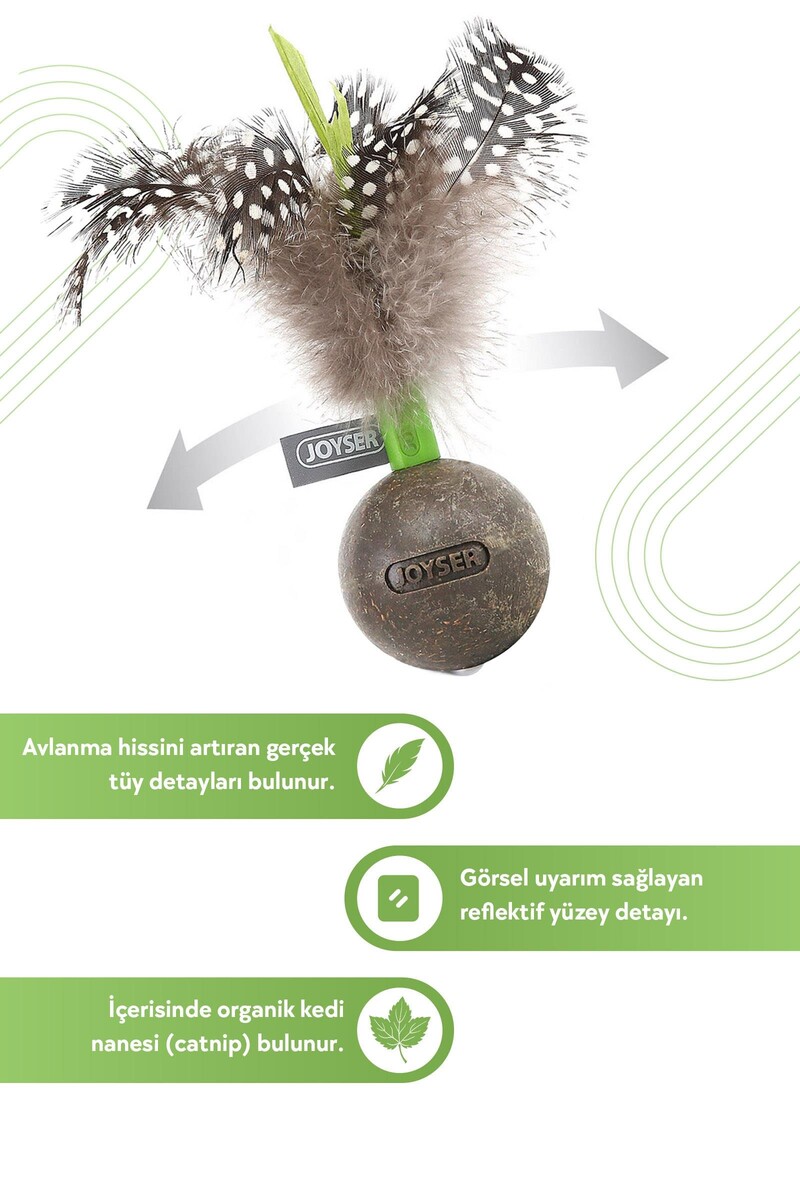 JOYSER CATNİP BALL KEDİ OTLU GERÇEK TÜYLÜ TOP KEDİ OYUNCAĞI 13 CM - Thumbnail