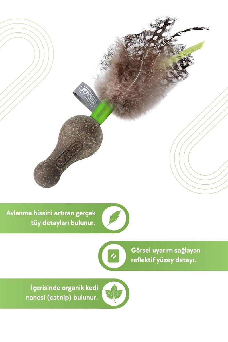 JOYSER CATNİP DUOBALL KEDİ OTLU GERÇEK TÜYLÜ KEDİ OYUNCAĞI 15 CM