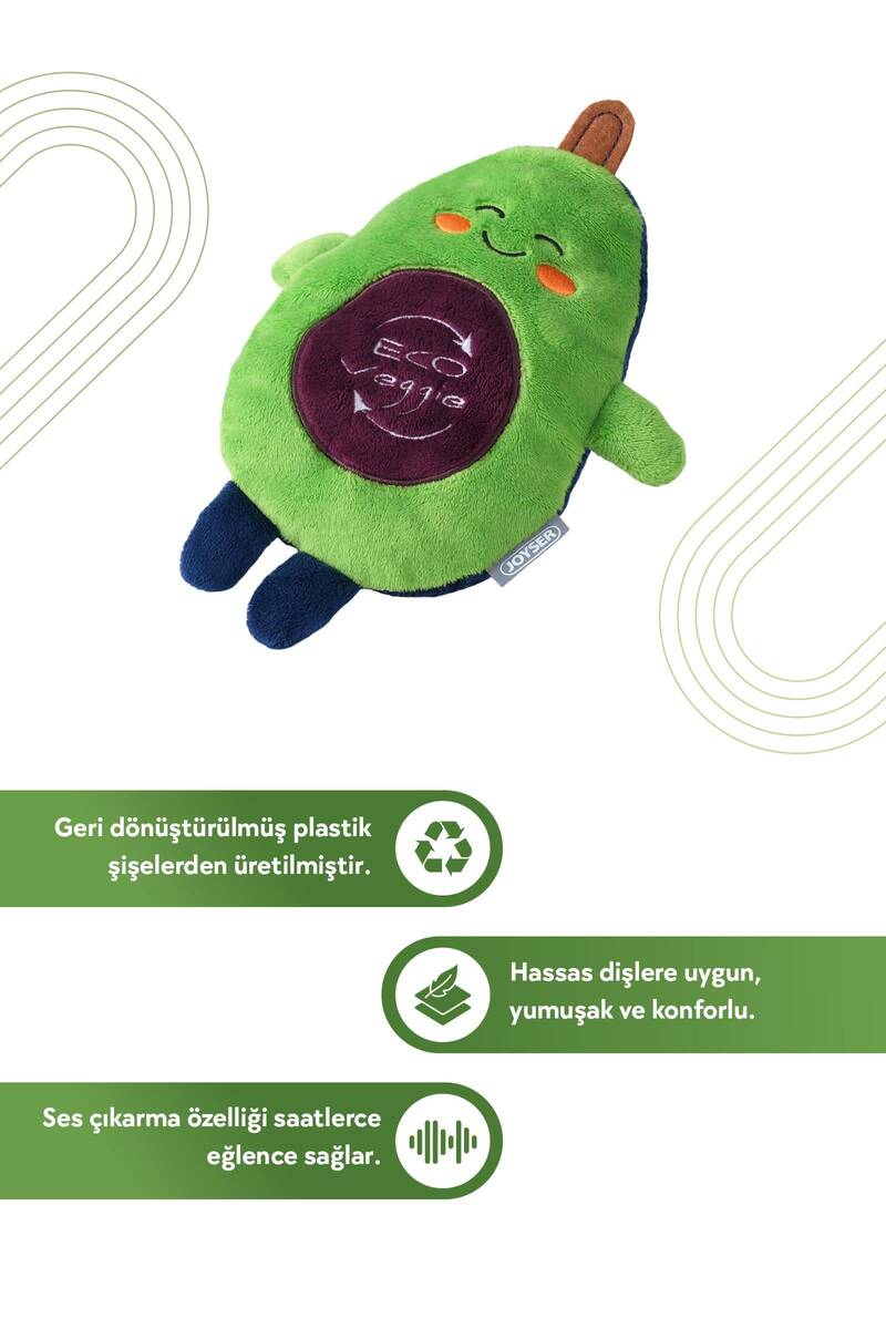 JOYSER ECO VEGGIE AVOKADO, ÖDÜL MAMALARI İÇİN CEPLİ KÖPEK OYUNCAĞI 15 CM