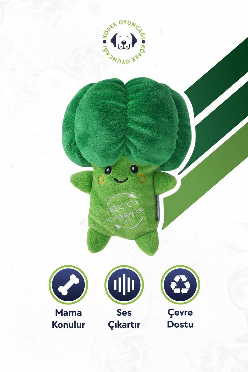 JOYSER ECO VEGGIE BROKOLİ, ÖDÜL MAMALARI İÇİN CEPLİ KÖPEK OYUNCAĞI 16 CM