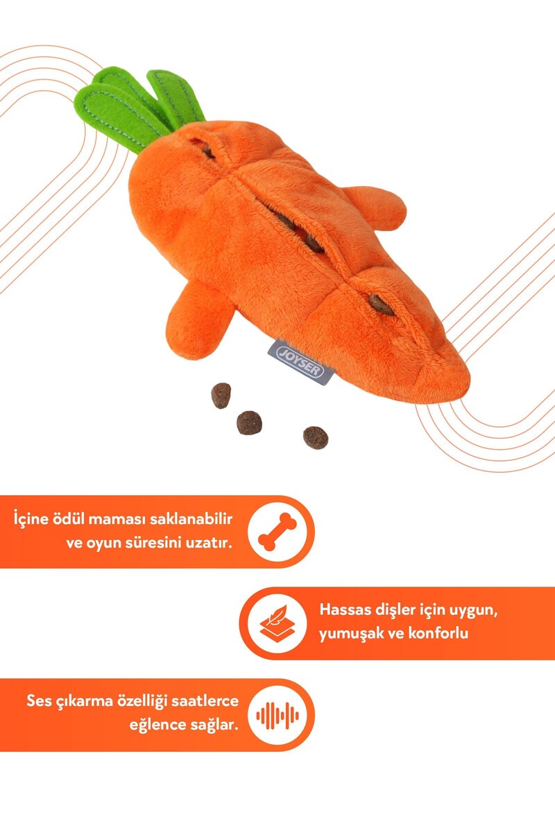 JOYSER ECO VEGGIE HAVUÇ, ÖDÜL MAMALARI İÇİN CEPLİ KÖPEK OYUNCAĞI 15CM - Thumbnail