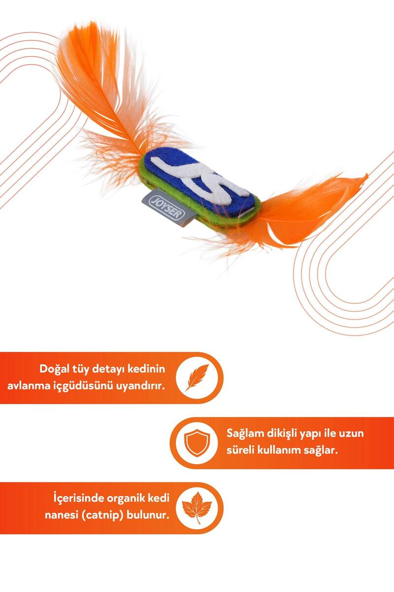 JOYSER JS LOGO KEDİ OYUNCAĞI LACİVERT/TURUNCU 11 CM