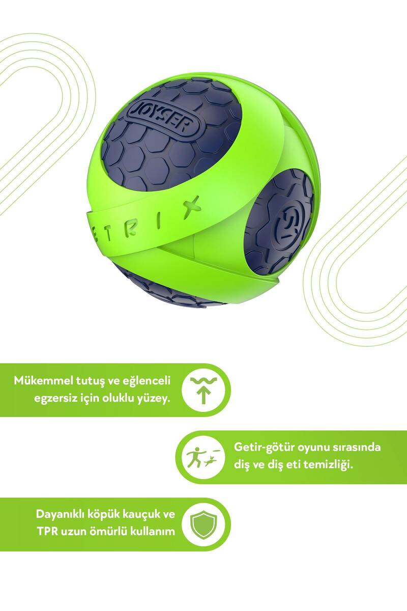 JOYSER NETRİX TOP KÖPEK OYUNCAĞI YEŞİLMAVİ M 6,5 CM