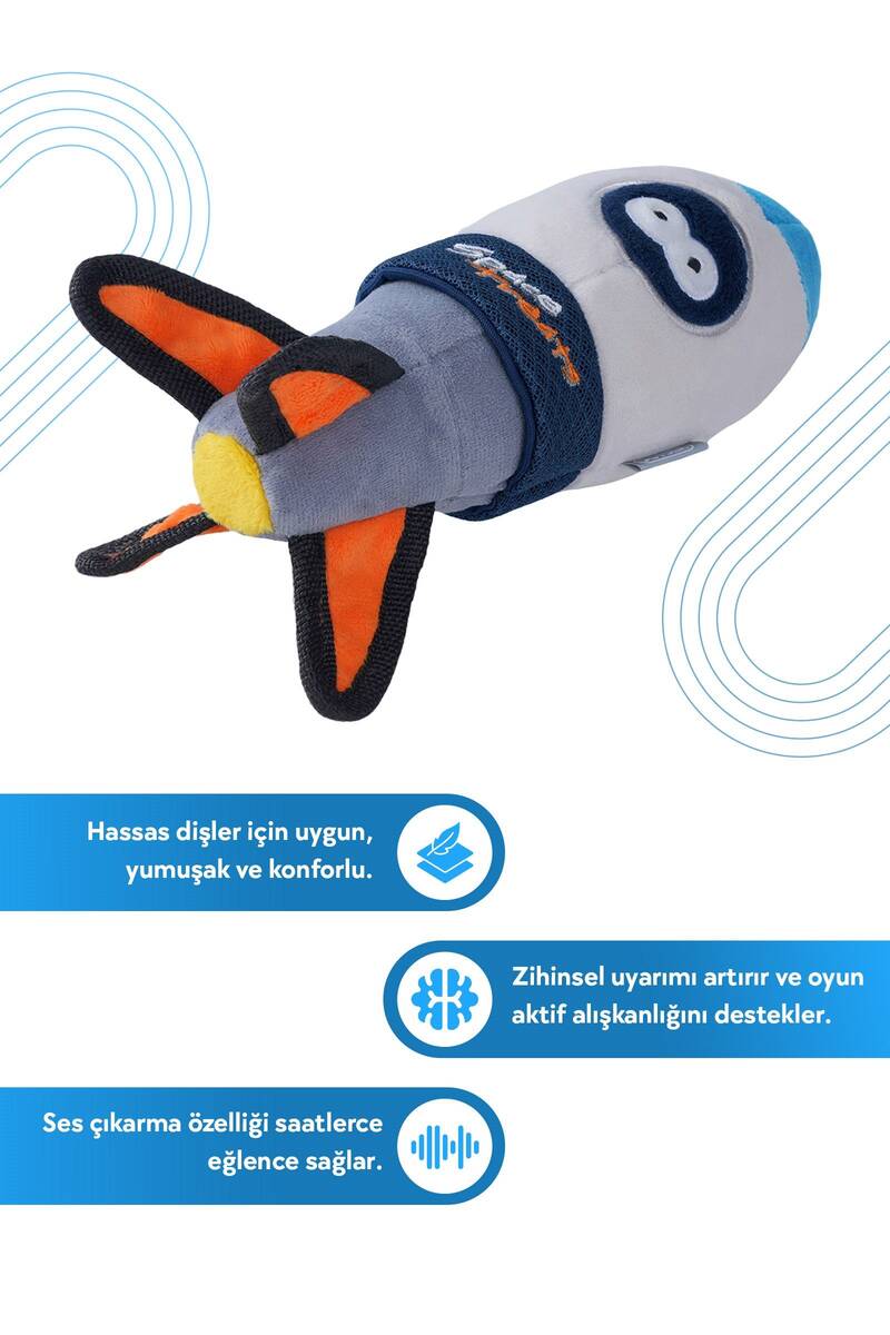 JOYSER SPACE TREATS ROKET, ÖDÜL MAMALARI İÇİN FİLE CEPLİ KÖPEK OYUNCAĞI 19 CM
