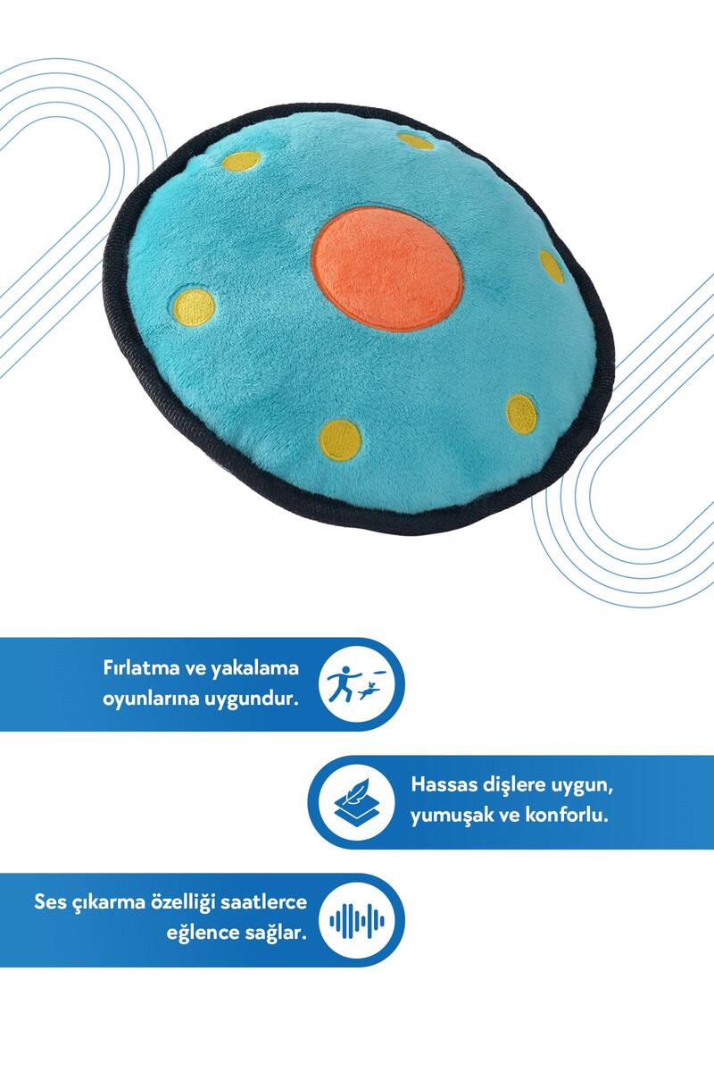 JOYSER SPACE TREATS UFO, ÖDÜL MAMALARI İÇİN FİLE CEPLİ KÖPEK OYUNCAĞI 19 CM