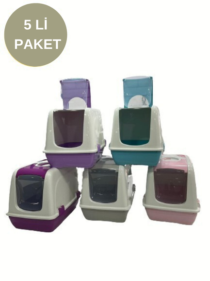  - KAPALI KEDİ TUVALETİ KÜÇÜK ŞNY 5 Lİ PAKET