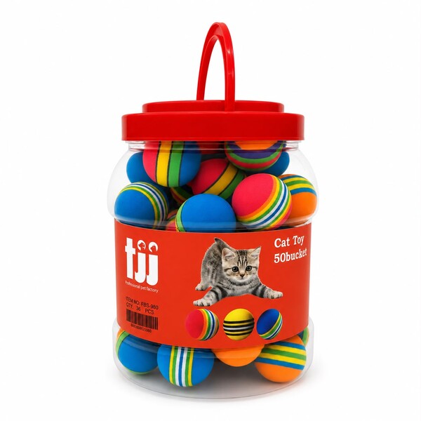  - KEDİ OYUNCAK 50'Lİ TOP KAVANOZU