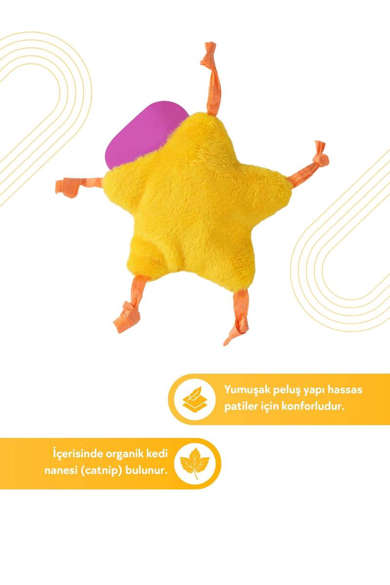 KOYSER KEDİ OTLU YILDIZ ŞEKLİNDE PELUŞ KEDİ OYUNCAĞI 7.6 CM