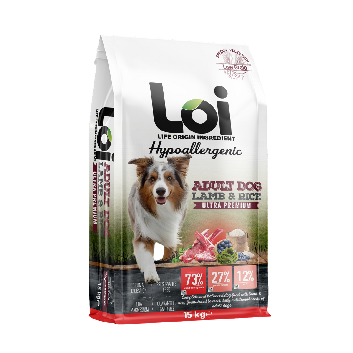  - LOI ADULT KÖPEK KUZU ETLİ 15 KG (KDV DAHİL FİYATTIR)