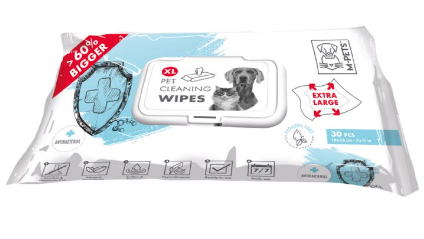  - M-PETS ANTIBACTERIAL XL KEDİ/KÖPEKLER İÇİN TEMİZLEME MENDİLİ 30LU