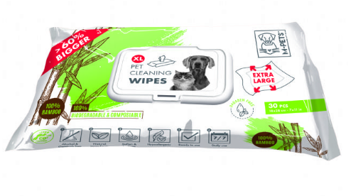 M-PETS BAMBOO XL KEDİ/KÖPEKLER İÇİN TEMİZLEME MENDİLİ 30LU