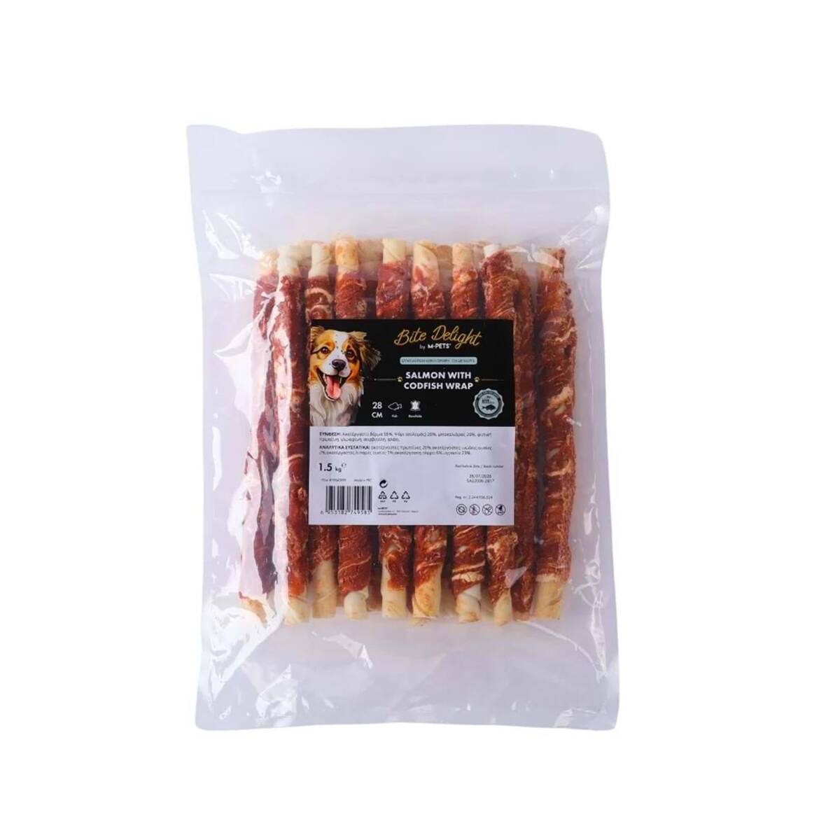 M-PETS BITE DELIGHT SALMON WITH CODFISH WRAP 28CM KÖPEK ÖDÜL 2KG M-PETS BITE DELIGHT SALMON WITH CODFISH WRAP 28CM KÖPEK ÖDÜL 2KG