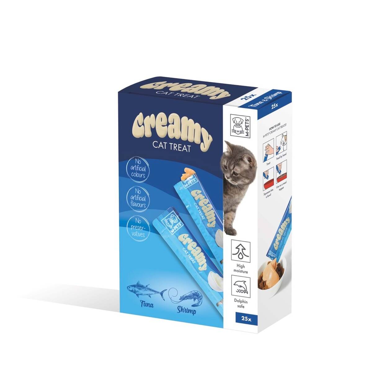M-PETS CREAMY TON BALIKLI KARİDESLİ KEDİ ÖDÜLÜ 25X15GR