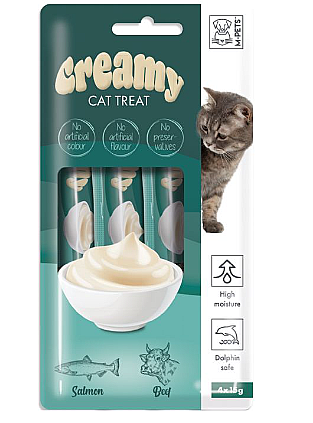 M-PETS CREMY SOMON BALIKLI BİFTEKLİ KEDİ ÖDÜLÜ 4*15GR - 1