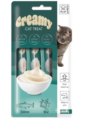 M-PETS CREMY SOMON BALIKLI BİFTEKLİ KEDİ ÖDÜLÜ 4*15GR