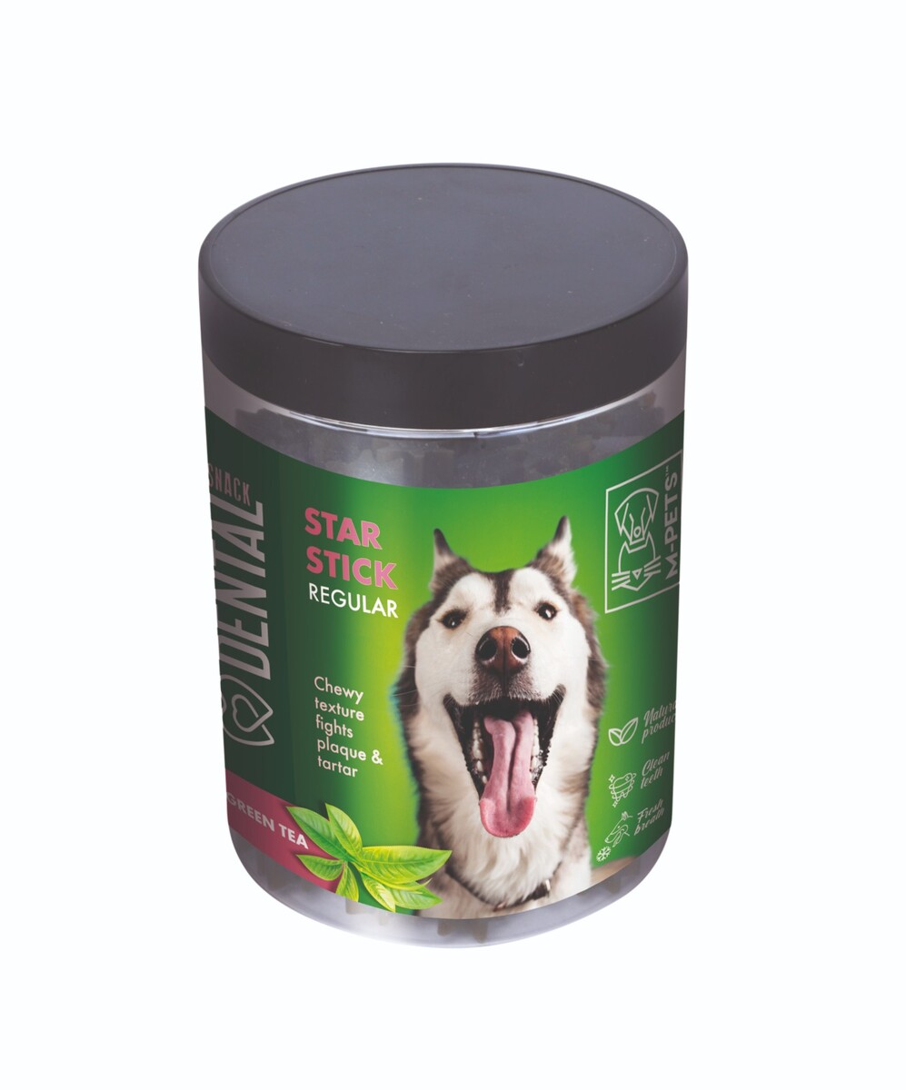 - M-PETS DENTAL SNACK GREEN TEA STAR STICK REGULAR ÖDÜL 340GR  - M-PETS DENTAL SNACK GREEN TEA STAR STICK REGULAR ÖDÜL 340GR