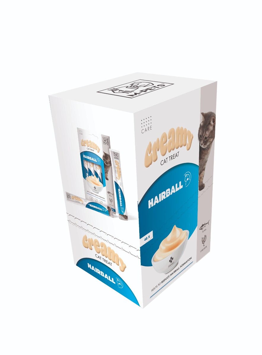 M-PETS HAIRBALL FONKSİYONEL CREAMY KEDİ ÖDÜL 4X15GR - Thumbnail