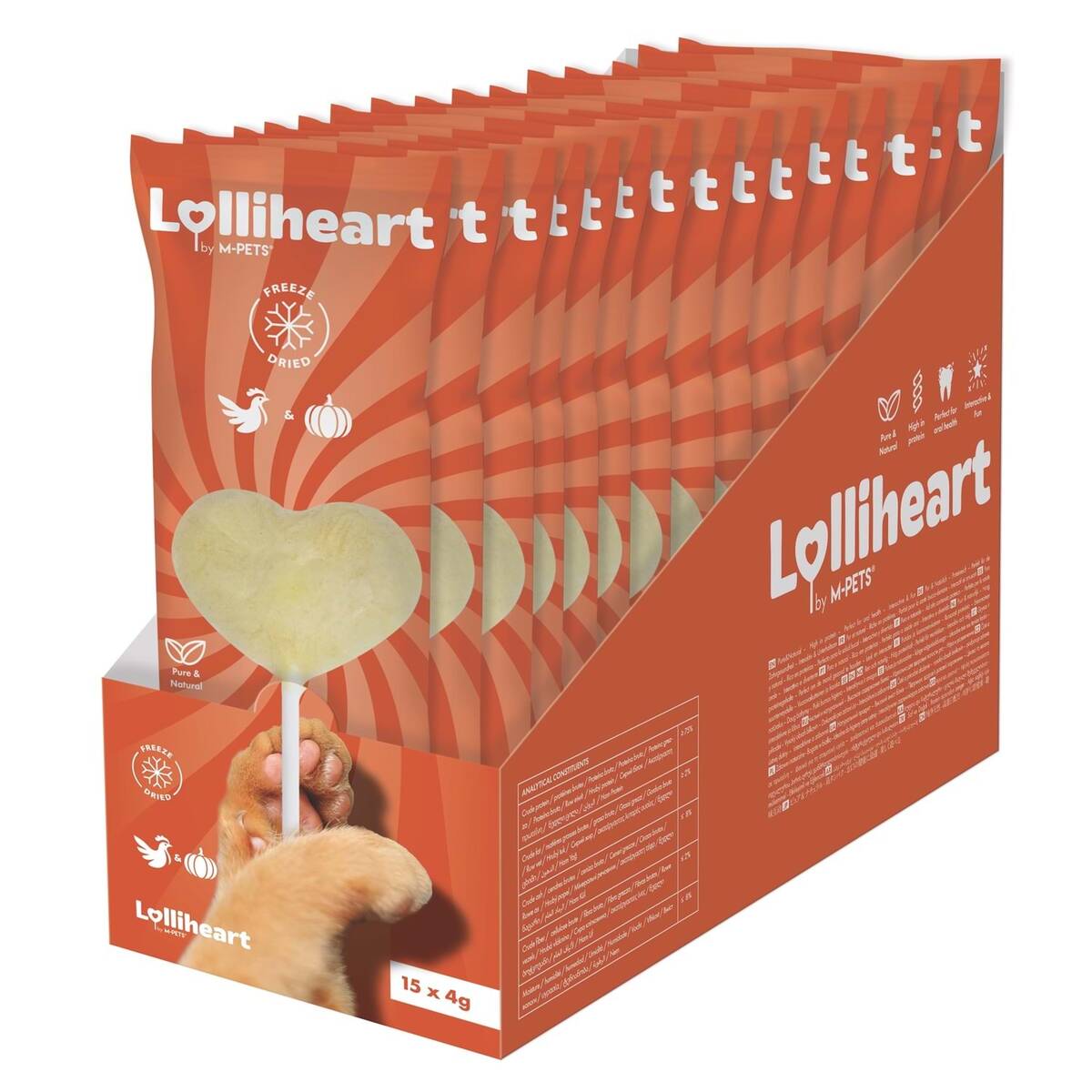 M-PETS LOLLİHEART BALKABAKLI KEDİ ÖDÜLÜ 4GR 15'Lİ