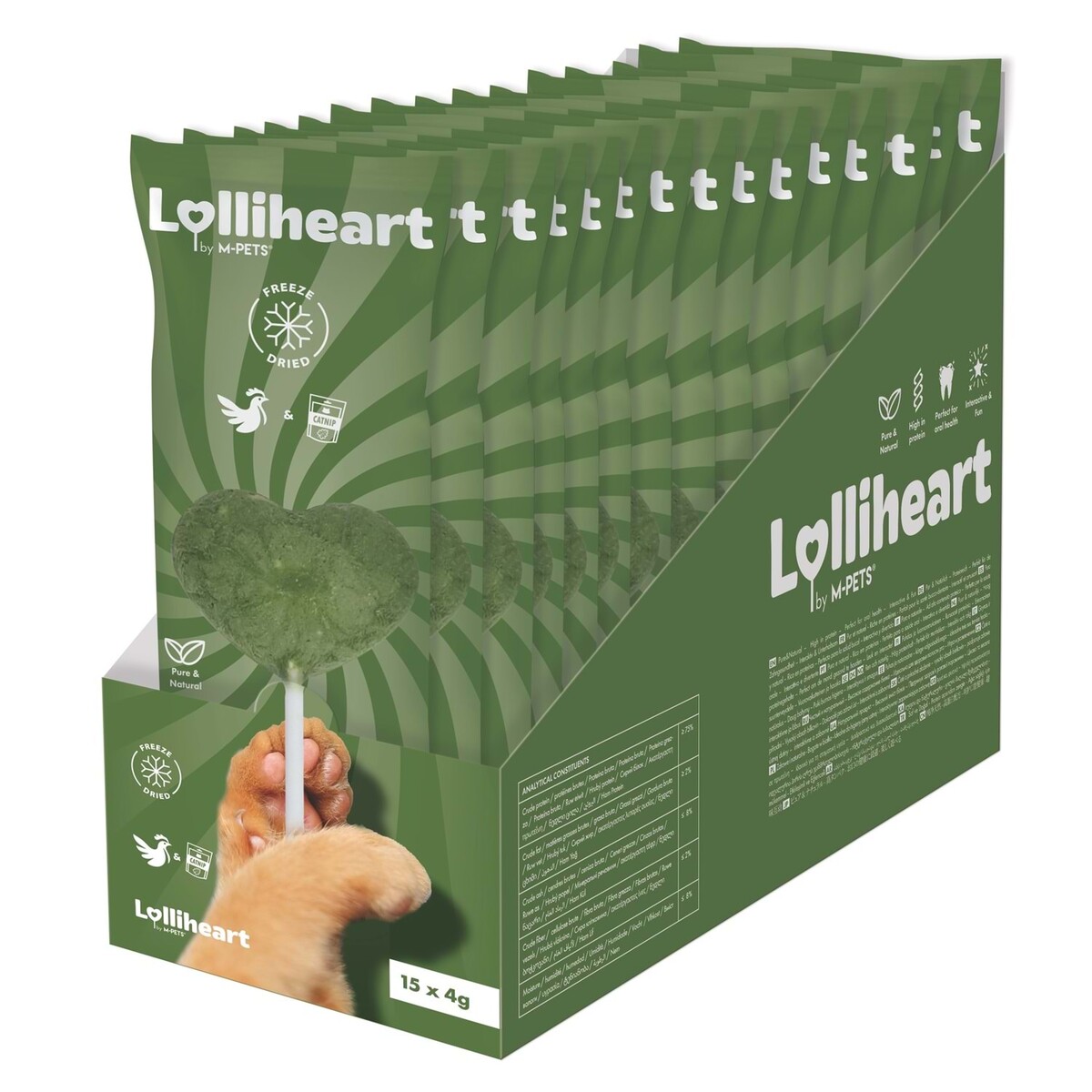  - M-PETS LOLLİHEART CATNİPLİ KEDİ ÖDÜLÜ 4GR 15'Lİ