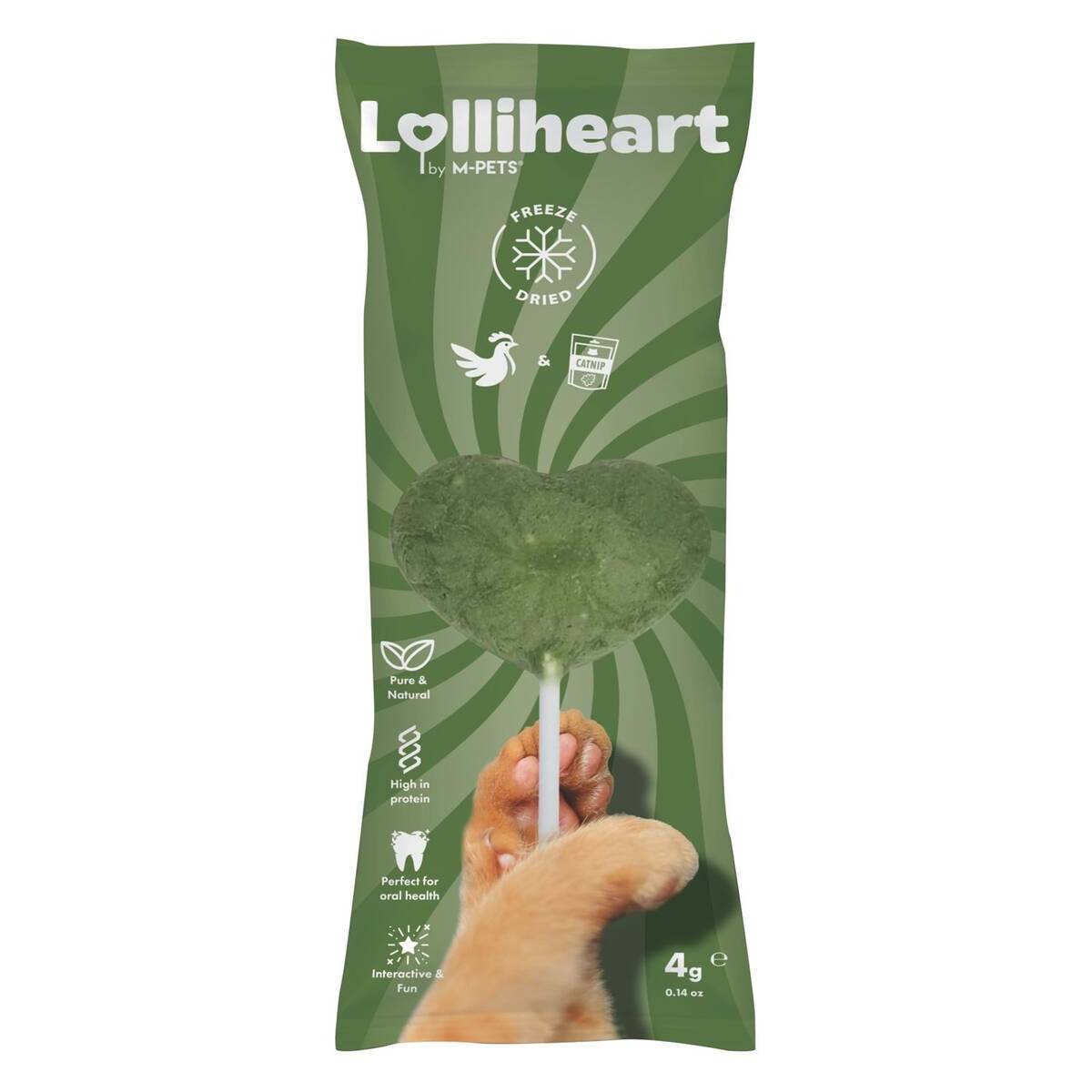 M-PETS LOLLİHEART CATNİPLİ KEDİ ÖDÜLÜ 4GR 15'Lİ