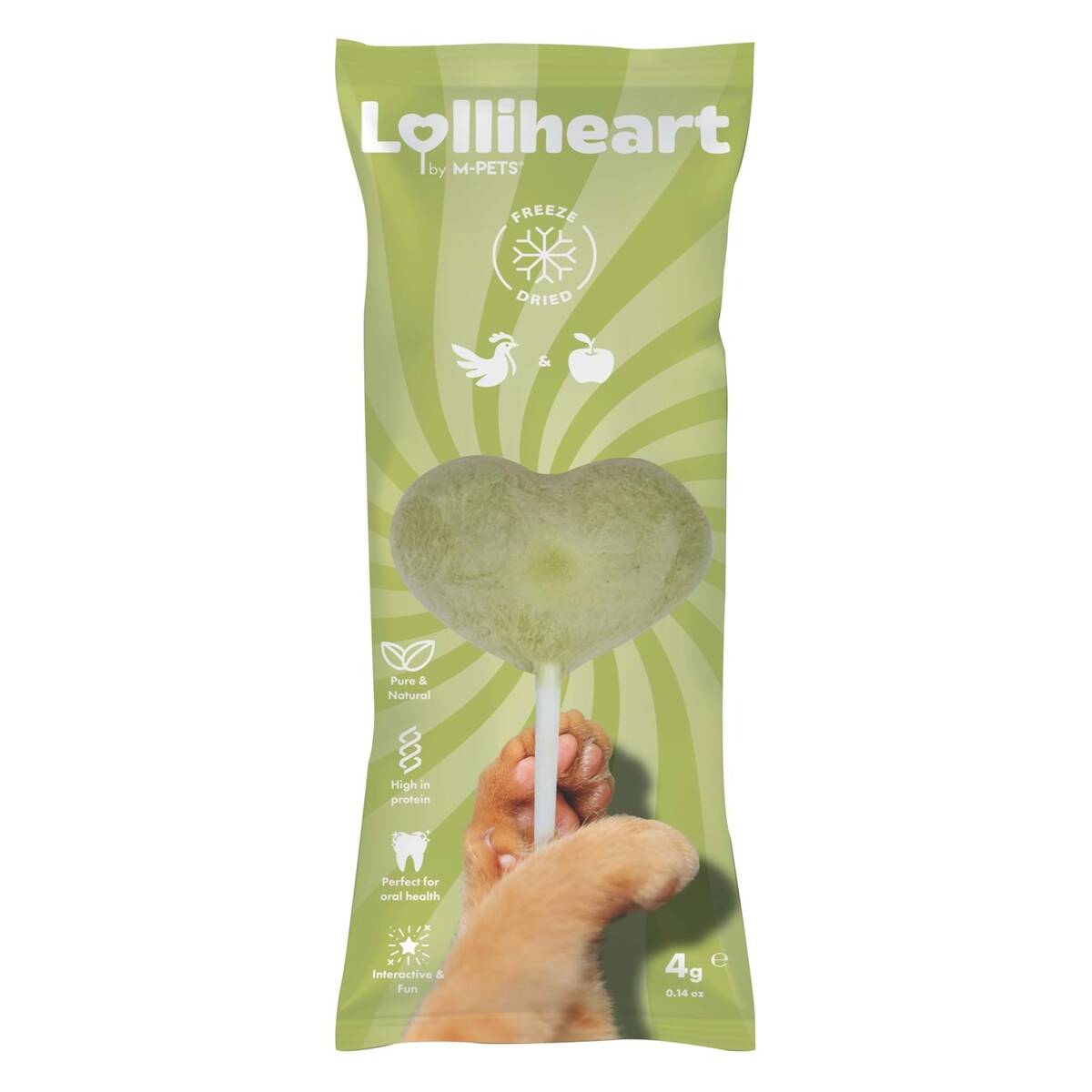 M-PETS LOLLİHEART ELMALI KEDİ ÖDÜLÜ 4GR 15'Lİ