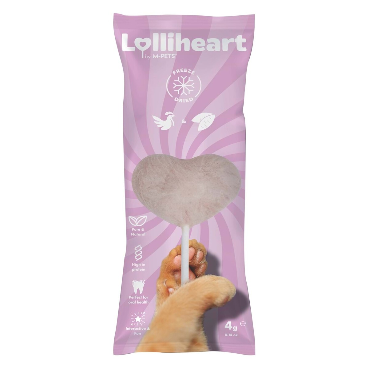 M-PETS LOLLİHEART MOR PATATESLİ KEDİ ÖDÜLÜ 4GR 15'Lİ - Thumbnail