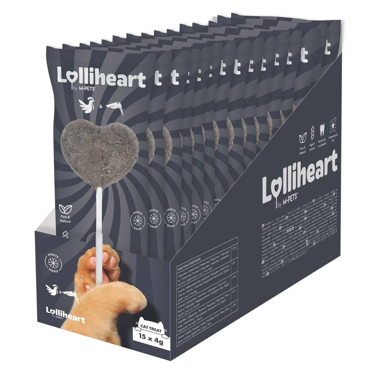 M-PETS LOLLİHEART MÜREKKEP BALIKLI KEDİ ÖDÜLÜ 4GR 15'Lİ