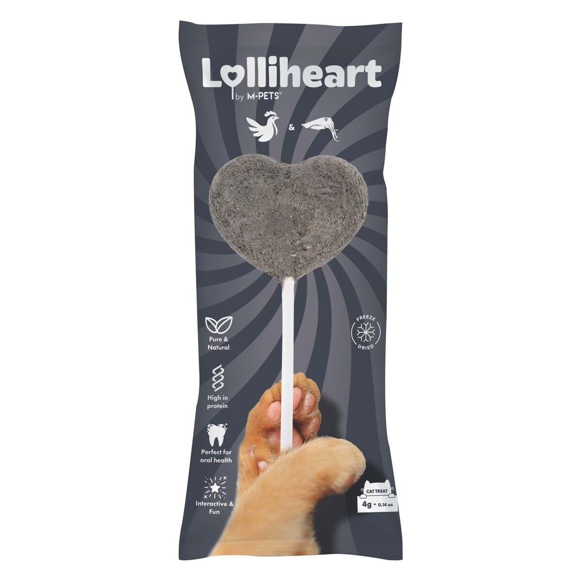 M-PETS LOLLİHEART MÜREKKEP BALIKLI KEDİ ÖDÜLÜ 4GR 15'Lİ - Thumbnail