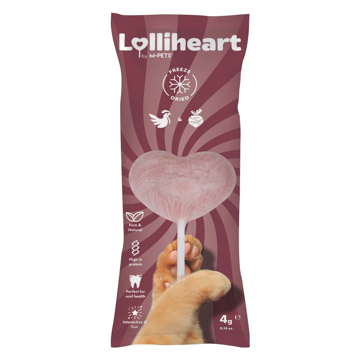 M-PETS LOLLİHEART PANCARLI KEDİ ÖDÜLÜ 4GR 15'Lİ - Thumbnail