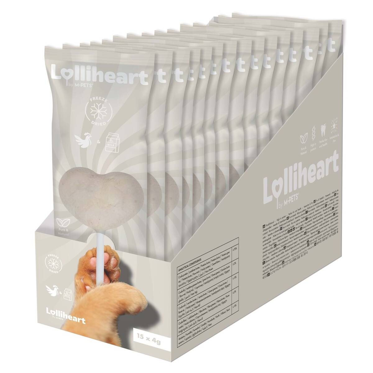 M-PETS LOLLİHEART SÜTLÜ KEDİ ÖDÜLÜ 4GR 15'Lİ