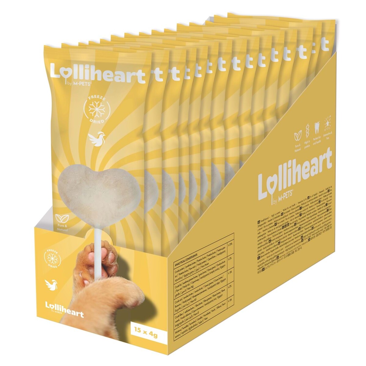  - M-PETS LOLLİHEART TAVUKLU KEDİ ÖDÜLÜ 4GR 15'Lİ