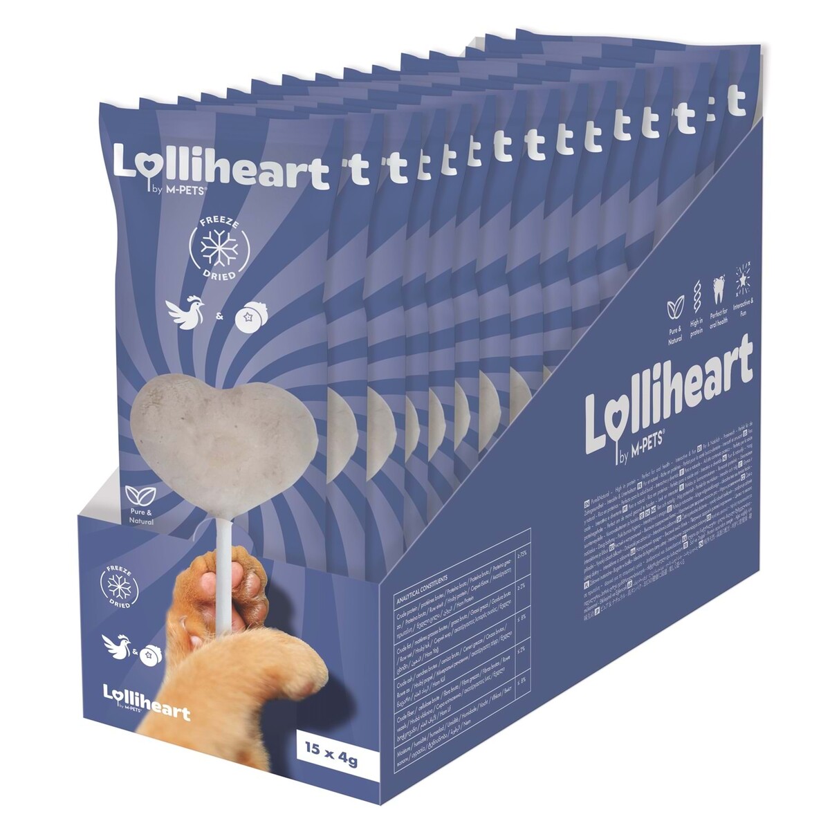  - M-PETS LOLLİHEART YABAN MERSİNLİ KEDİ ÖDÜLÜ 4GR 15'Lİ
