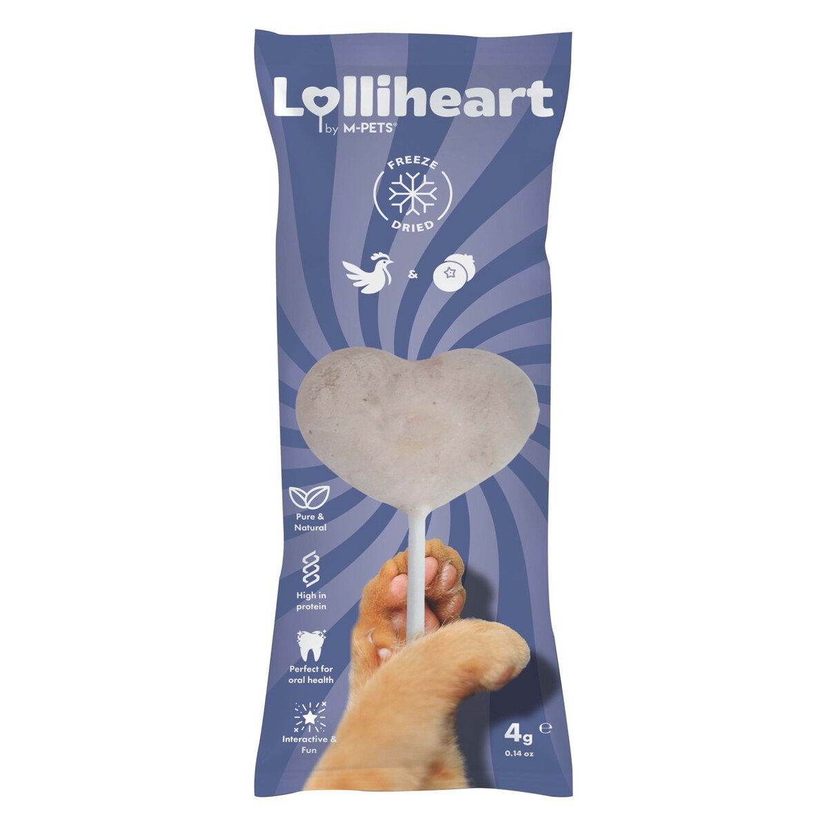 M-PETS LOLLİHEART YABAN MERSİNLİ KEDİ ÖDÜLÜ 4GR 15'Lİ - Thumbnail
