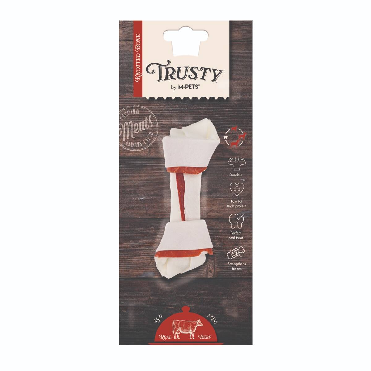 M-PETS TRUSTY BEEF DÜĞÜMLÜ KEMİK 45GR 12,7CM