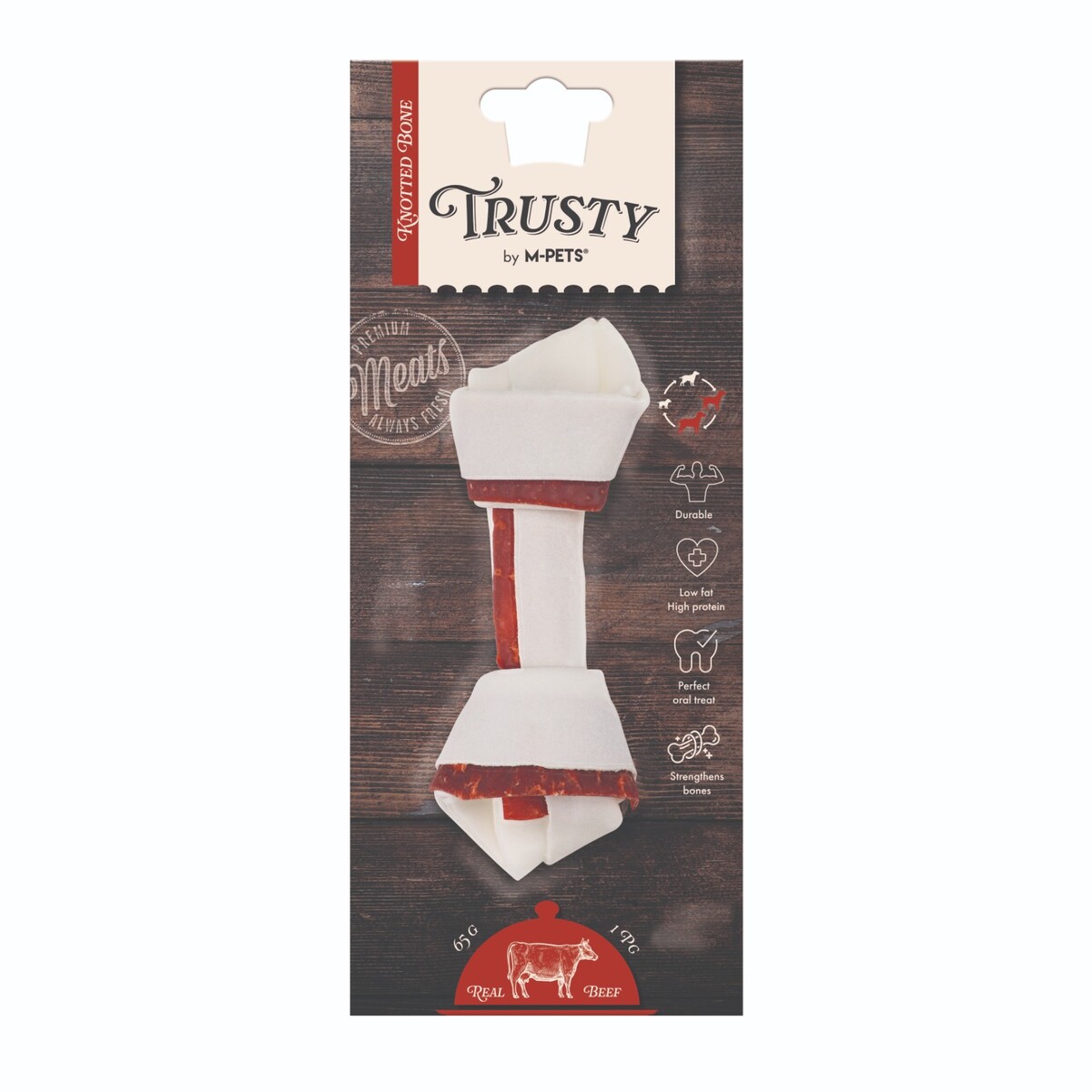 - M-PETS TRUSTY BEEF DÜĞÜMLÜ KEMİK 65GR/15,3CM  - M-PETS TRUSTY BEEF DÜĞÜMLÜ KEMİK 65GR/15,3CM