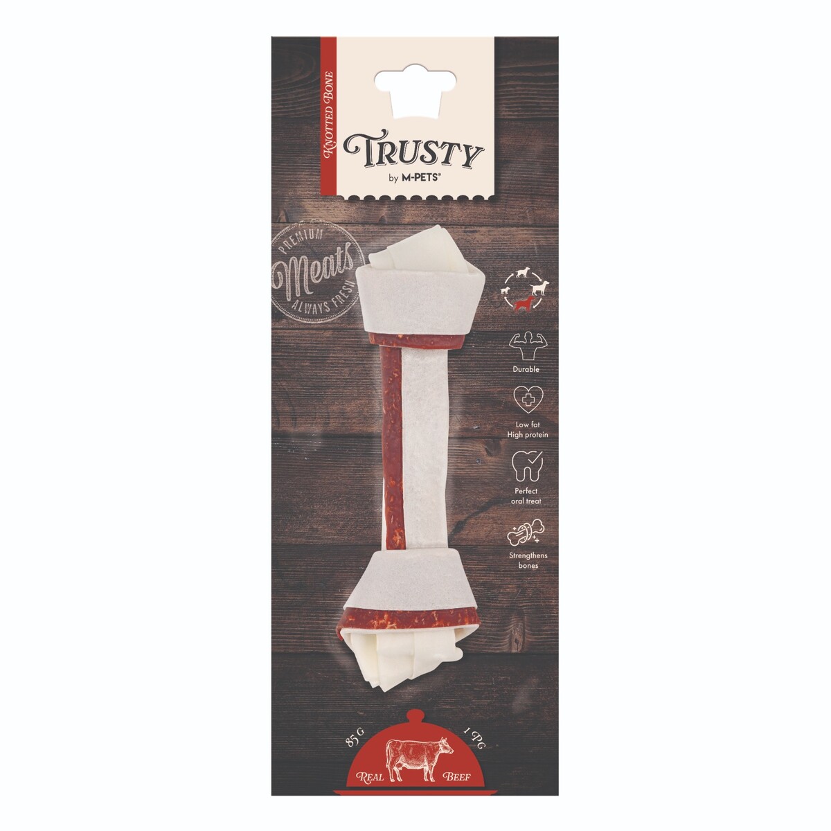- M-PETS TRUSTY BEEF DÜĞÜMLÜ KEMİK 85GR/20,3CM  - M-PETS TRUSTY BEEF DÜĞÜMLÜ KEMİK 85GR/20,3CM
