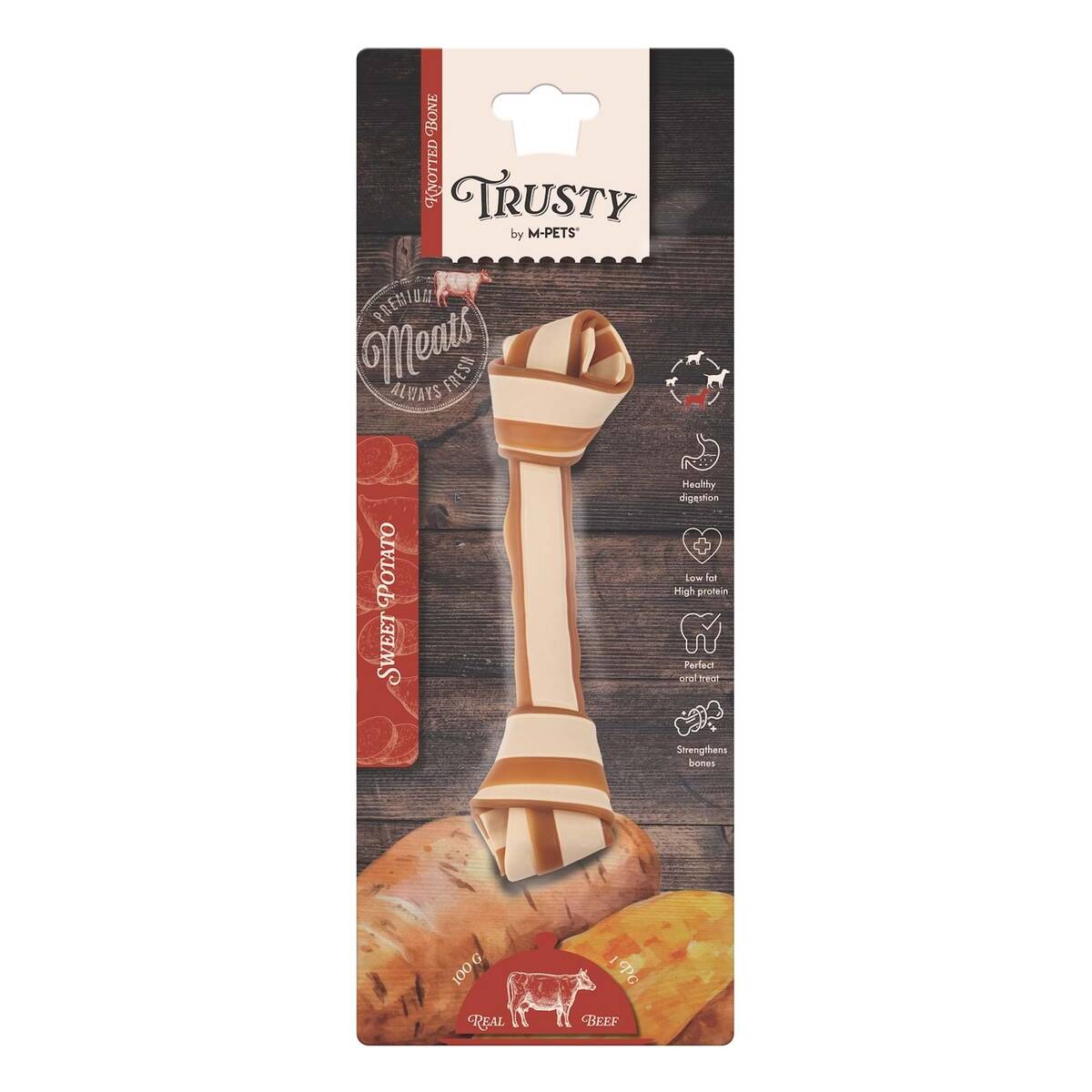M-PETS TRUSTY BEEF TATLI PATATESLİ ÖDÜL 100GR/20,3 CM