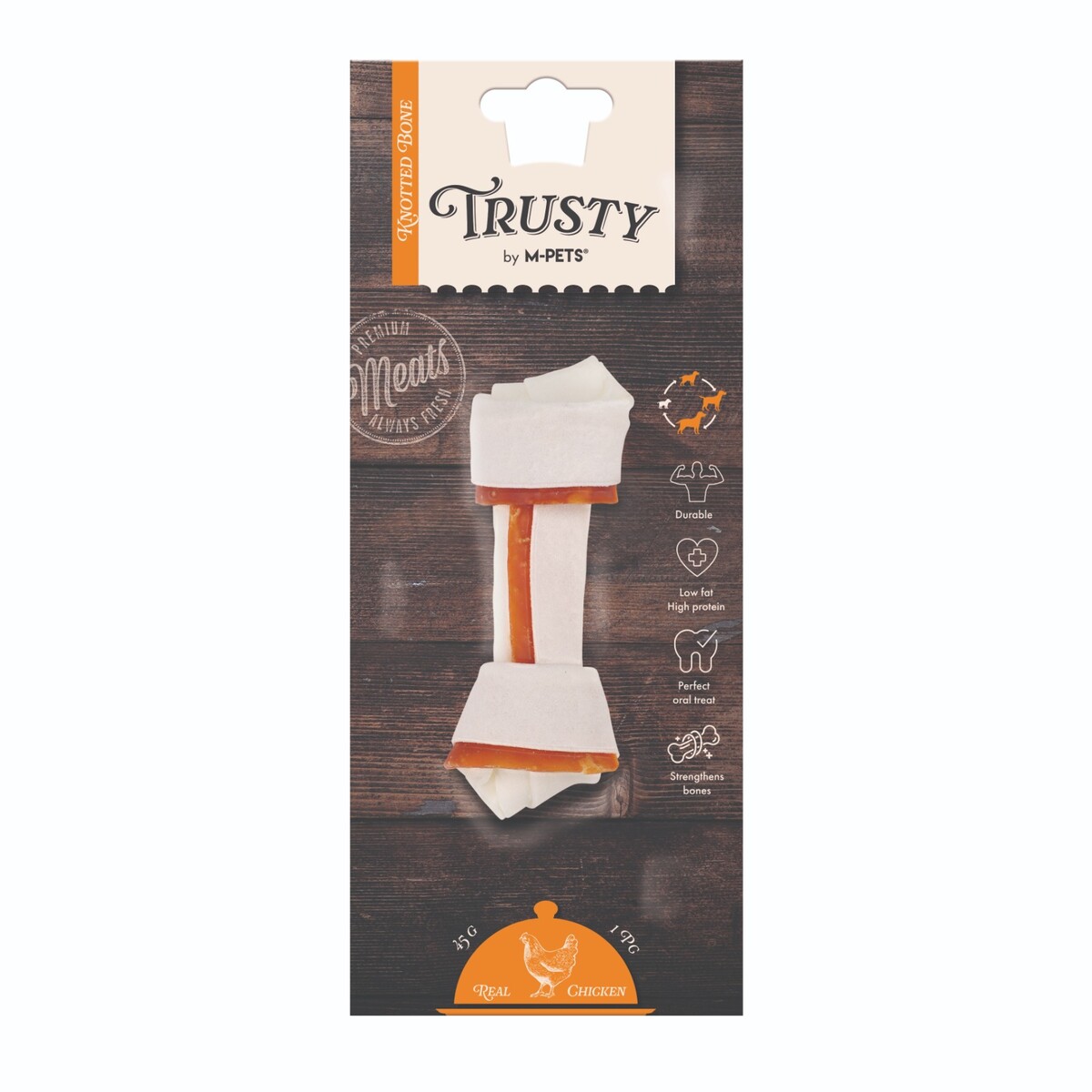 - M-PETS TRUSTY CHICKEN DÜĞÜMLÜ KEMİK 45GR 12,7CM  - M-PETS TRUSTY CHICKEN DÜĞÜMLÜ KEMİK 45GR 12,7CM