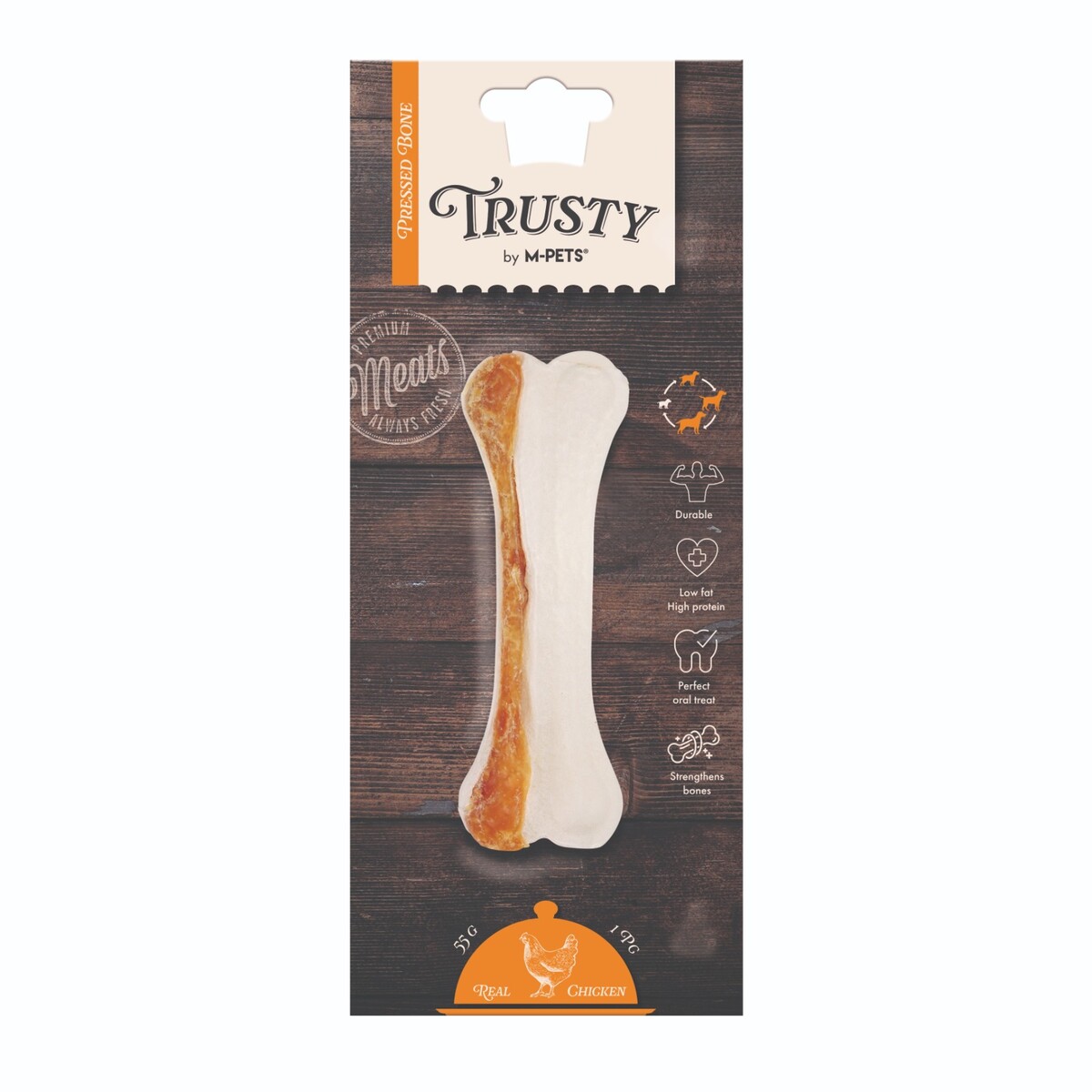 M-PETS TRUSTY CHICKEN PRESS KEMİK 55GR/12,7CM - Thumbnail