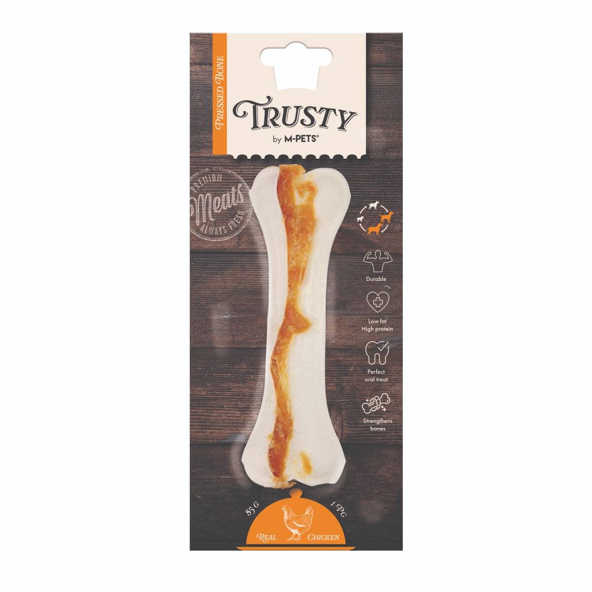 M-PETS TRUSTY CHICKEN PRESS KEMİK 85GR/15,3CM