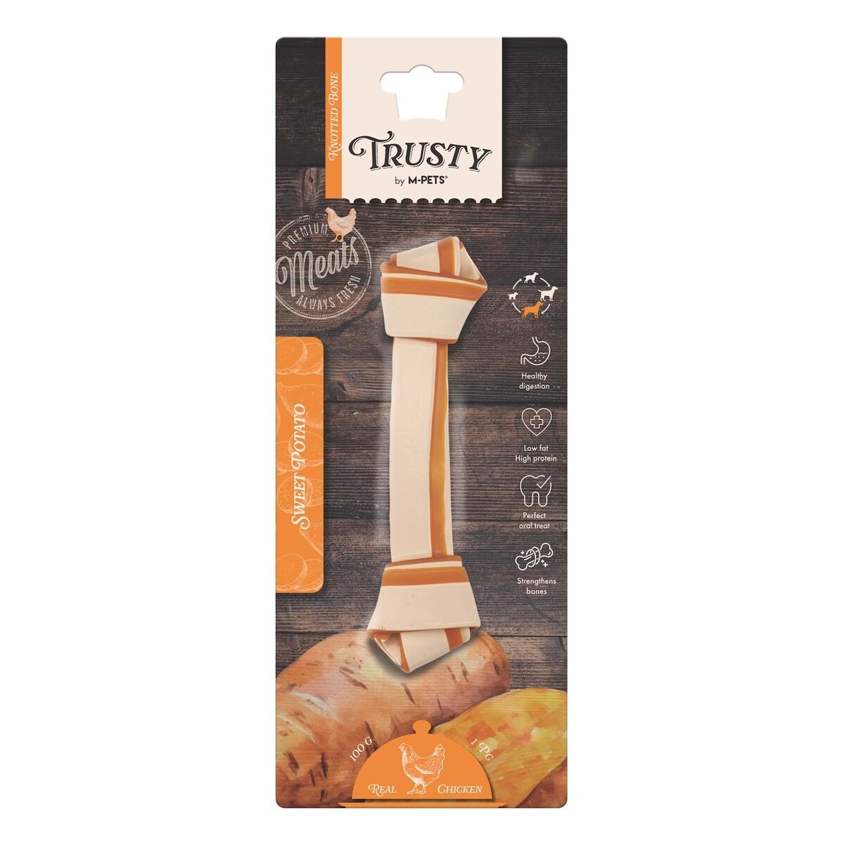 M-PETS TRUSTY CHICKEN TATLI PATATESLİ ÖDÜL 100GR/20,3CM - Thumbnail