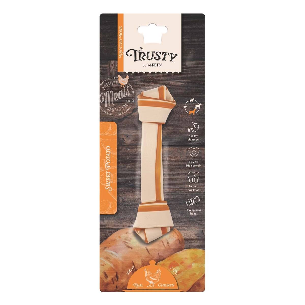 M-PETS TRUSTY CHICKEN TATLI PATATESLİ ÖDÜL 100GR/20,3CM