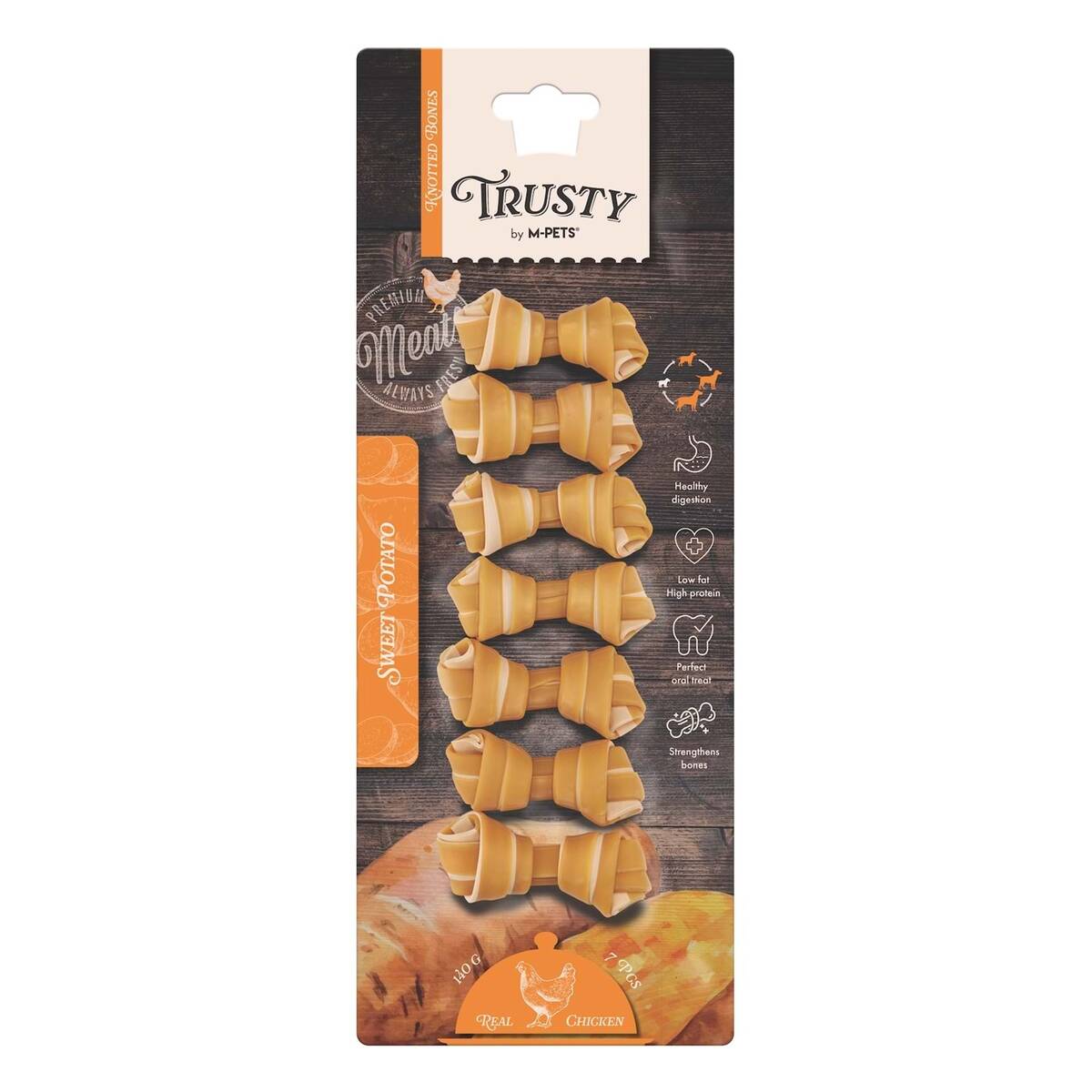 M-PETS TRUSTY CHICKEN TATLI PATATESLİ ÖDÜL 7Lİ 140GR/6,4CM