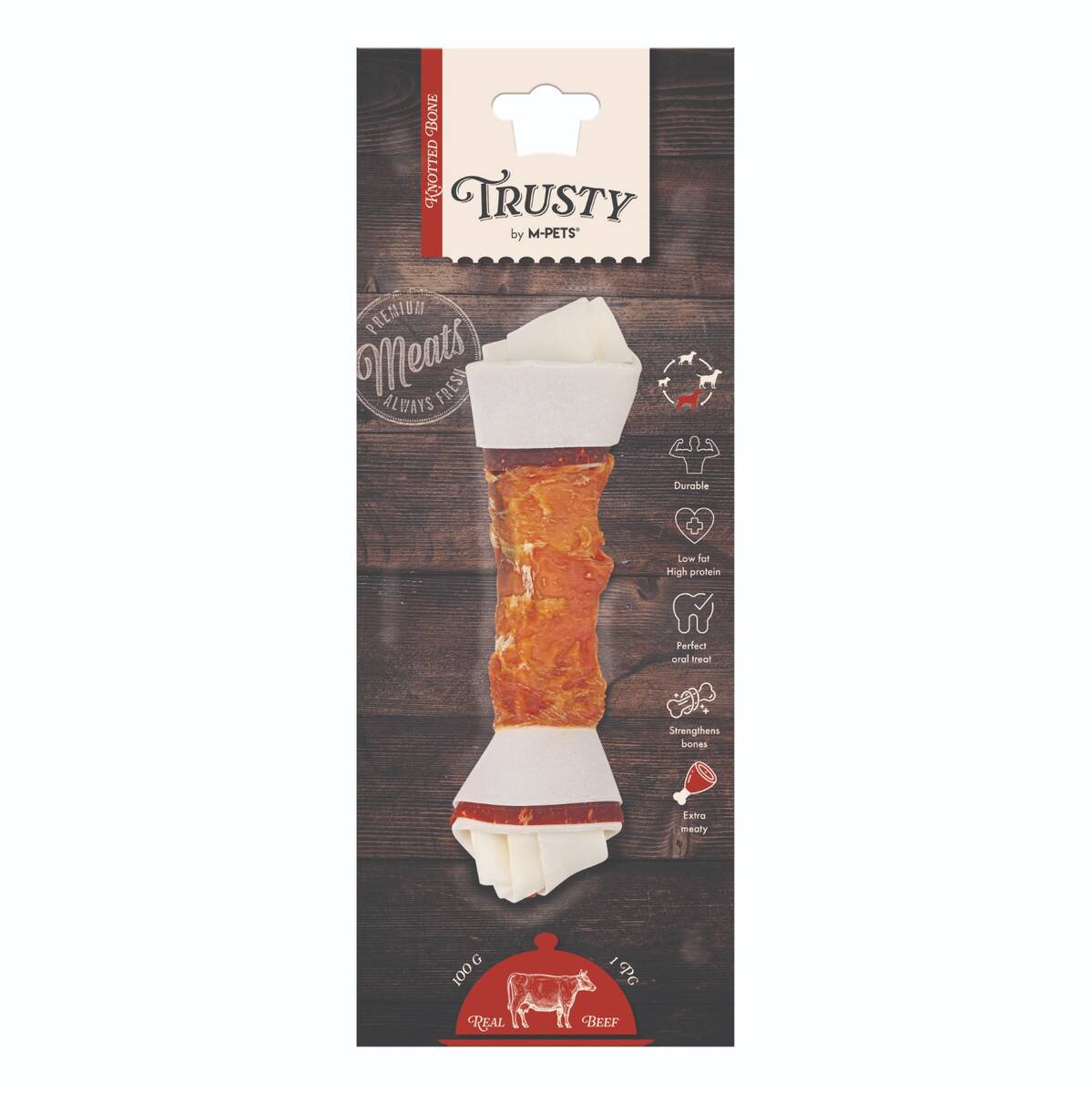 M-PETS TRUSTY EXTRA BEEF DÜĞÜMLÜ KEMİK 100GR/20,3CM