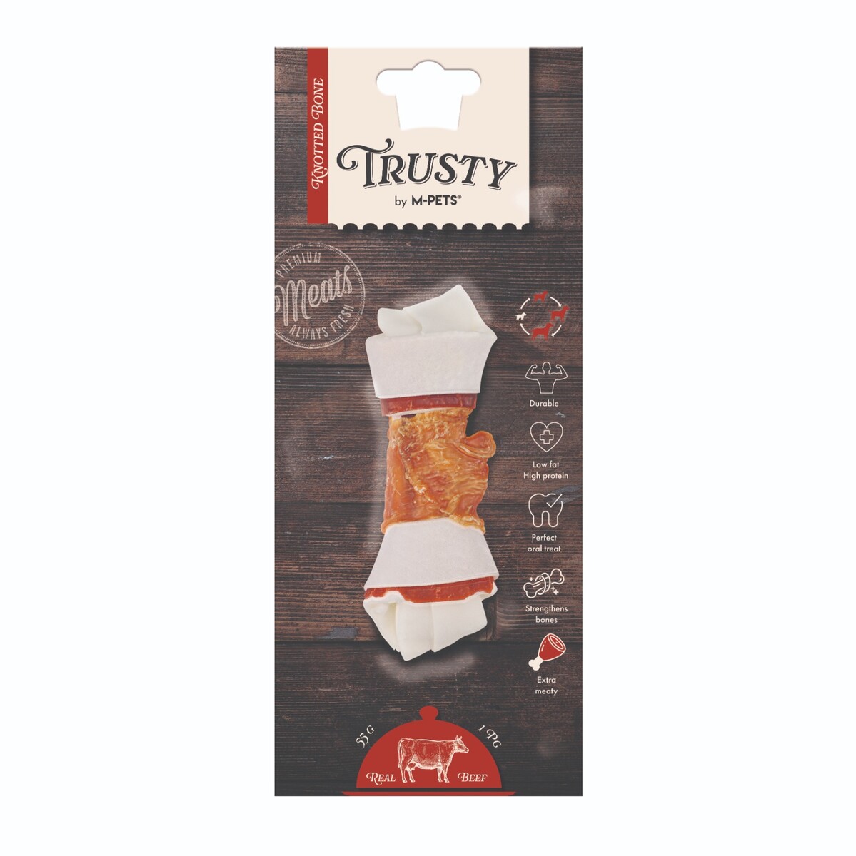 M-PETS TRUSTY EXTRA BEEF DÜĞÜMLÜ KEMİK 55GR/12,7CM - Thumbnail