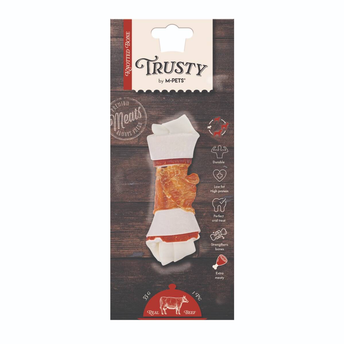 M-PETS TRUSTY EXTRA BEEF DÜĞÜMLÜ KEMİK 55GR/12,7CM