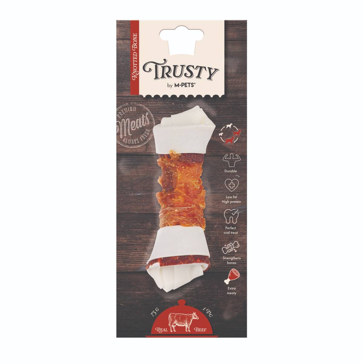 M-PETS TRUSTY EXTRA BEEF DÜĞÜMLÜ KEMİK 75GR/15,3CM