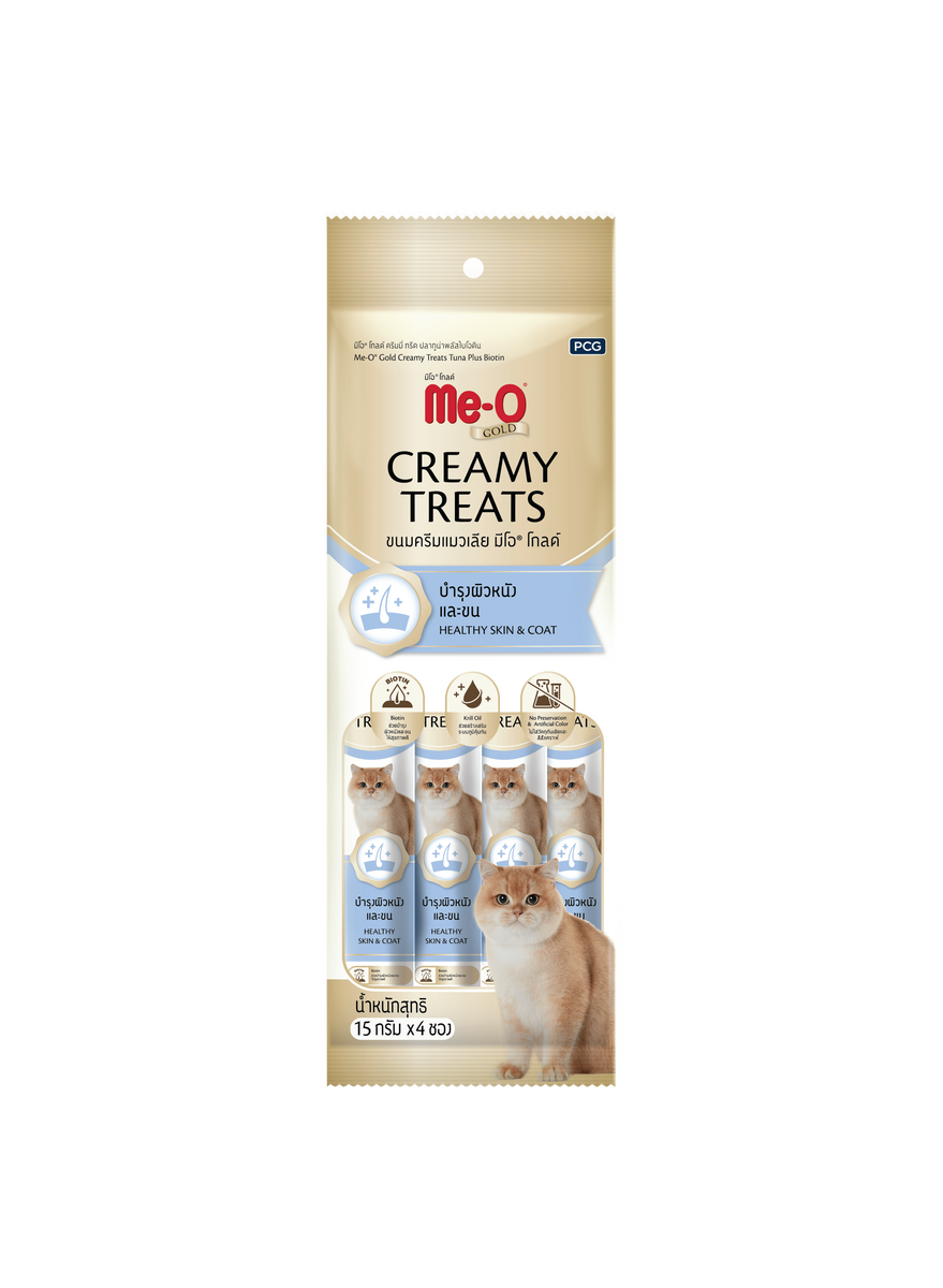  - ME-O GOLD CREAMY TREATS TON BAL.İLAVE BİOTİN 4X15GR 12'Lİ