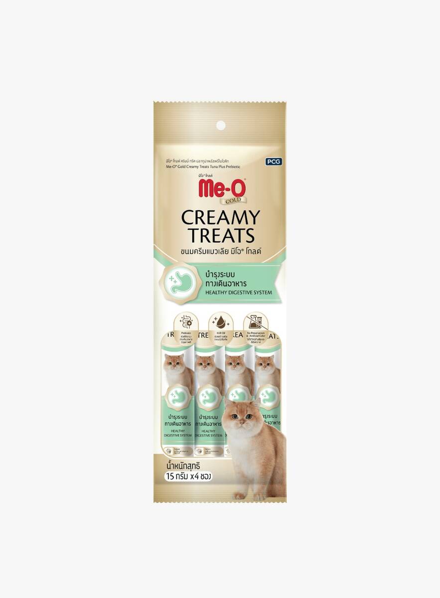 ME-O GOLD CREAMY TREATS TON BAL.İLAVE PROBİYOTİK 4X15GR 12'Lİ