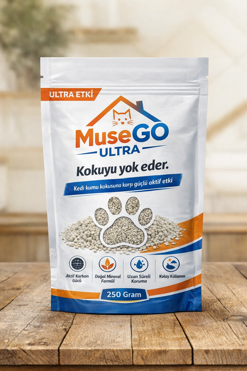  - MUSE GO ULTRA KEDİ KUMU KOKU GİDERİCİ AKTİF GÜÇ 250GR